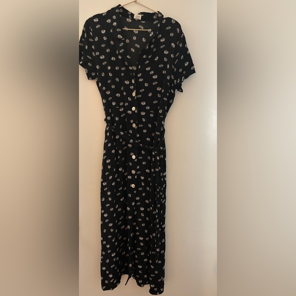 Aritzia Wilfred Hutton Daisy Print Buttondown Midi Dress Size Large